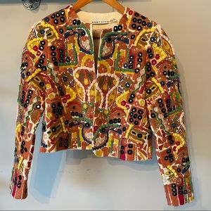 Alice and Olivia Kidman style cropped, boxy-fit jacket.